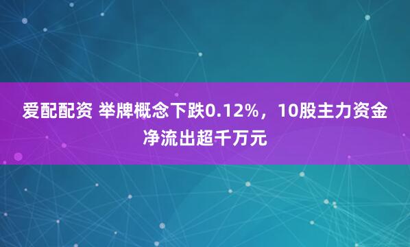 爱配配资 举牌概念下跌0.12%，10股主力资金净流出超千万元