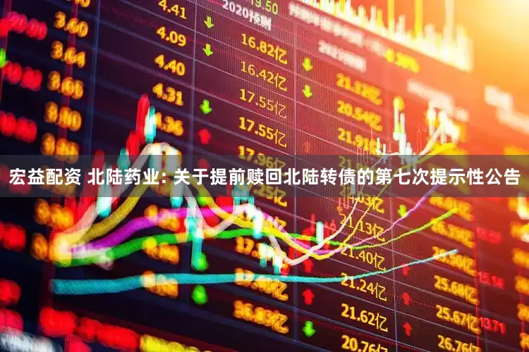 宏益配资 北陆药业: 关于提前赎回北陆转债的第七次提示性公告